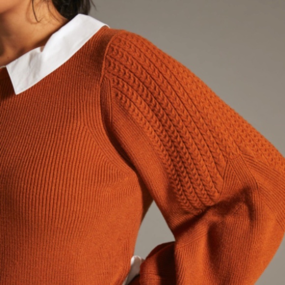 Anthropologie Maeve Textured Twofer Pullover Sweater - Picture 6 of 9